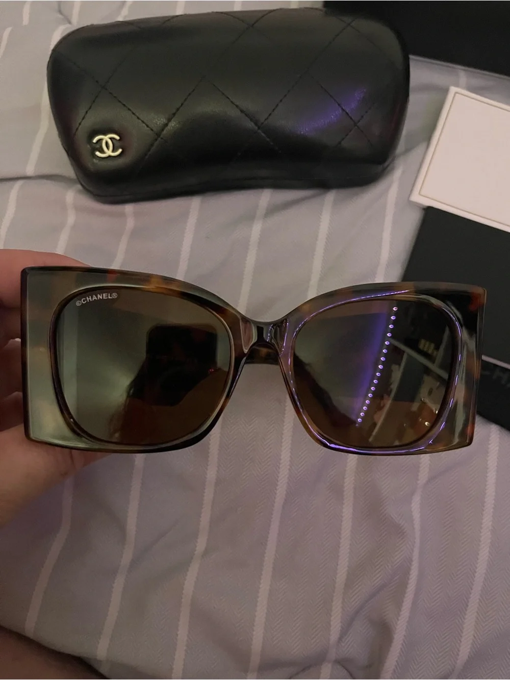 CHANEL Brown Gradient Oversized Square Sunglasses